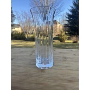 Baccarat France Flora Biseau Crystal Bud Vase 7" Clear Beveled Cut~ Signed